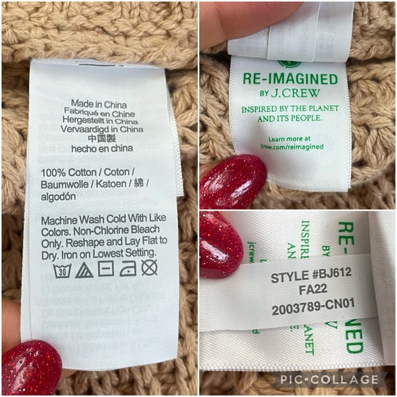 J. Crew Turtleneck cotton poncho in Sandy Beach sweater size S/M - Picture 14 of 16